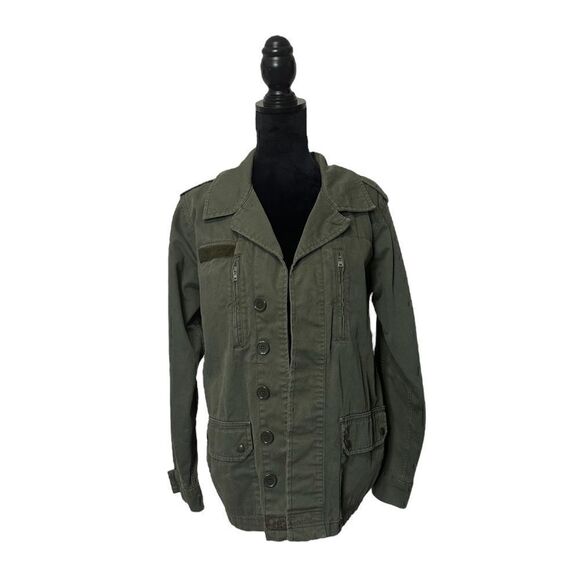 Topshop Military Style Utility Shacket Coat Size 6 - Picture 4 of 15